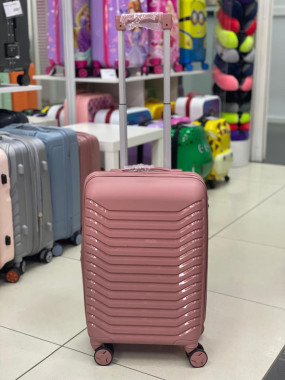 Чемодан 20 дюймов Peter розовый с расширением из полипропилена (ручная кладь)
