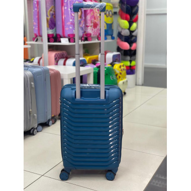 Чемодан 20 дюймов Peter синий с расширением из полипропилена (ручная кладь)