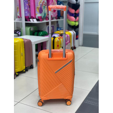 Чемодан 20 дюймов Sonara оранжевый с расширением из полипропилена (ручная кладь)