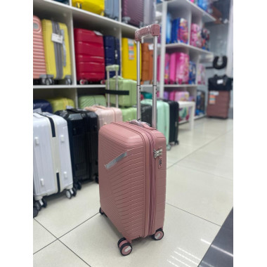 Чемодан 20 дюймов Sonara розовый с расширением из полипропилена (ручная кладь)