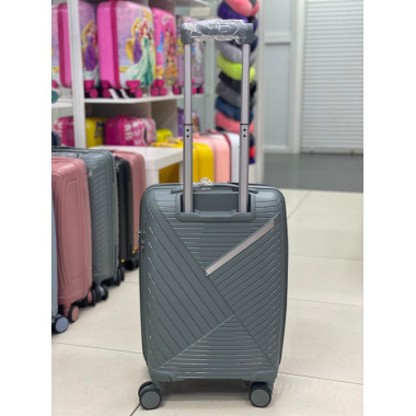 Чемодан 20 дюймов Sonara серо-зеленый с расширением из полипропилена (ручная кладь)