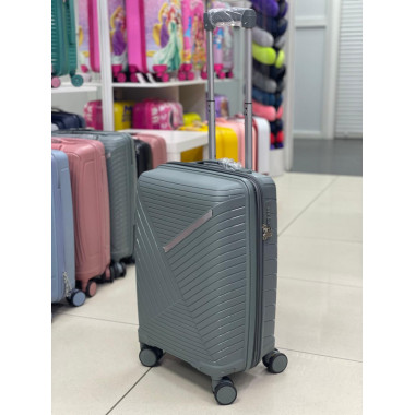 Чемодан 20 дюймов Sonara серо-зеленый с расширением из полипропилена (ручная кладь)