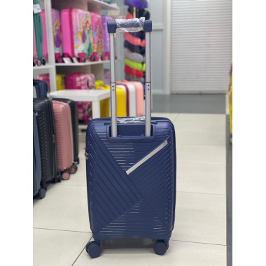 Чемодан 20 дюймов Sonara синий с расширением из полипропилена (ручная кладь)