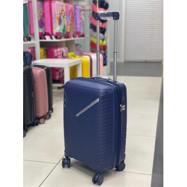 Чемодан 20 дюймов Sonara синий с расширением из полипропилена (ручная кладь)