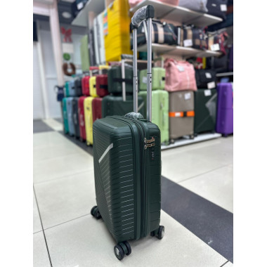 Чемодан 20 дюймов Sonara темно-зеленый с расширением из полипропилена (ручная кладь)