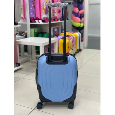 Чемодан 20 дюймов W.zckiss Oval голубой с расширением из полипропилена (ручная кладь)