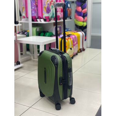 Чемодан 20 дюймов W.zckiss Oval зеленый с расширением из полипропилена (ручная кладь)