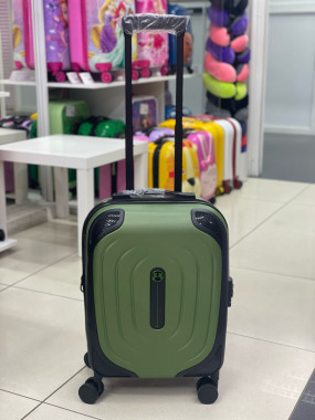 Чемодан 20 дюймов W.zckiss Oval зеленый с расширением из полипропилена (ручная кладь)