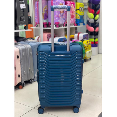 Чемодан 24 дюйма Peter синий с расширением из полипропилена