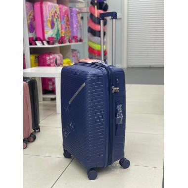 Чемодан 24 дюйма Sonara синий с расширением из полипропилена