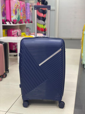 Чемодан 24 дюйма Sonara синий с расширением из полипропилена