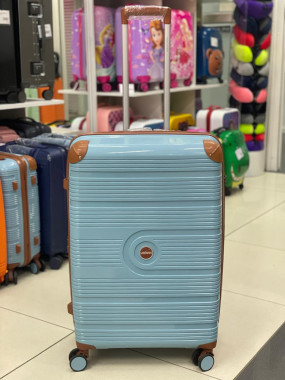 Чемодан 28 дюймов Mironpan голубой с расширением из полипропилена (м101)