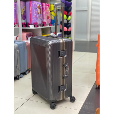 Чемодан 28 дюймов PM металлик из поликарбоната на ригельном замке