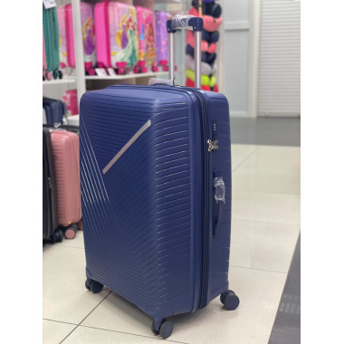 Чемодан 28 дюймов Sonara синий с расширением из полипропилена