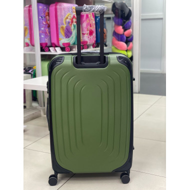 Чемодан 28 дюймов W.zckiss Oval зеленый с расширением из полипропилена