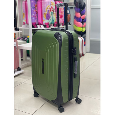 Чемодан 28 дюймов W.zckiss Oval зеленый с расширением из полипропилена