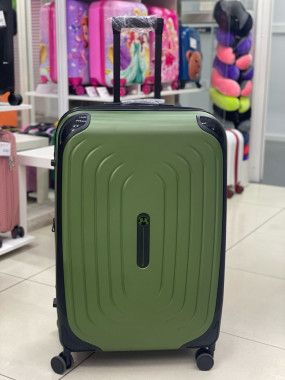 Чемодан 28 дюймов W.zckiss Oval зеленый с расширением из полипропилена